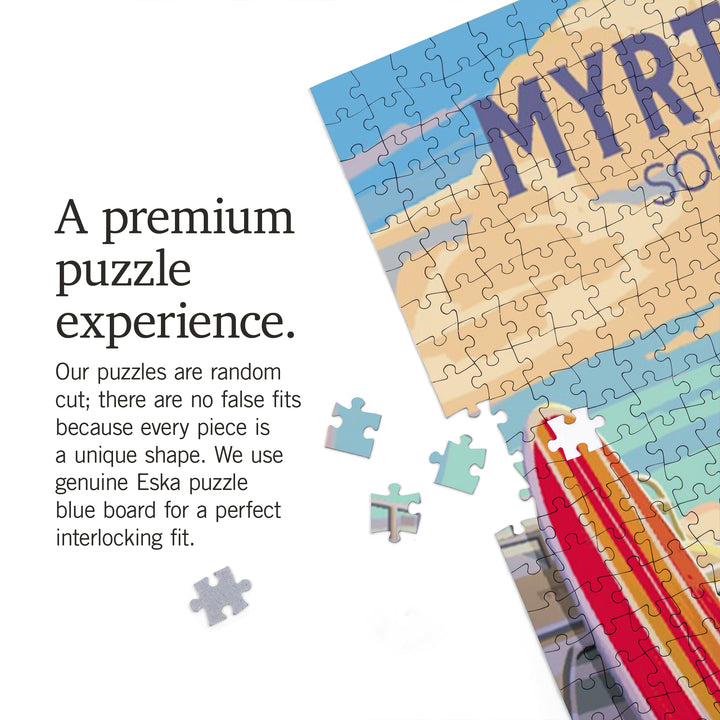 Myrtle Beach, South Carolina, Painterly, Beach Activities, 1000 Piece Jigsaw Puzzle