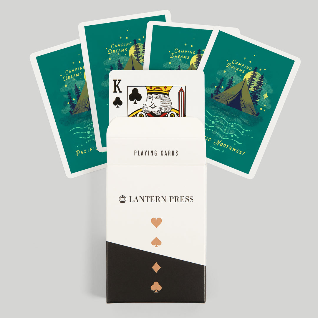 Playing Cards, Pacific Northwest, Lake Life Series, Camping Dreams, 52 Card Deck with Jokers in Box, Unique Art