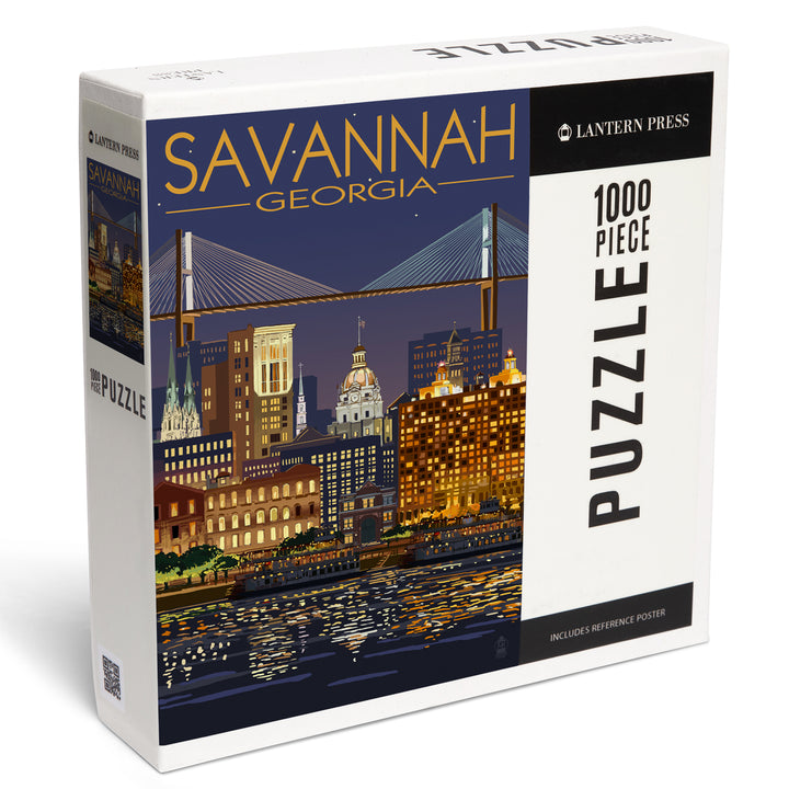 Savannah, Georgia at Night, Jigsaw Puzzle