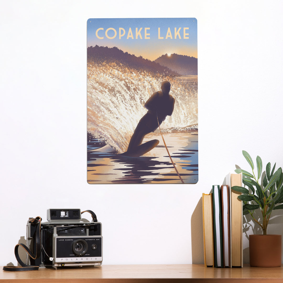 Copake Lake, New York, Get Outside Series, Wake Surfing, Metal Signs - Lantern Press