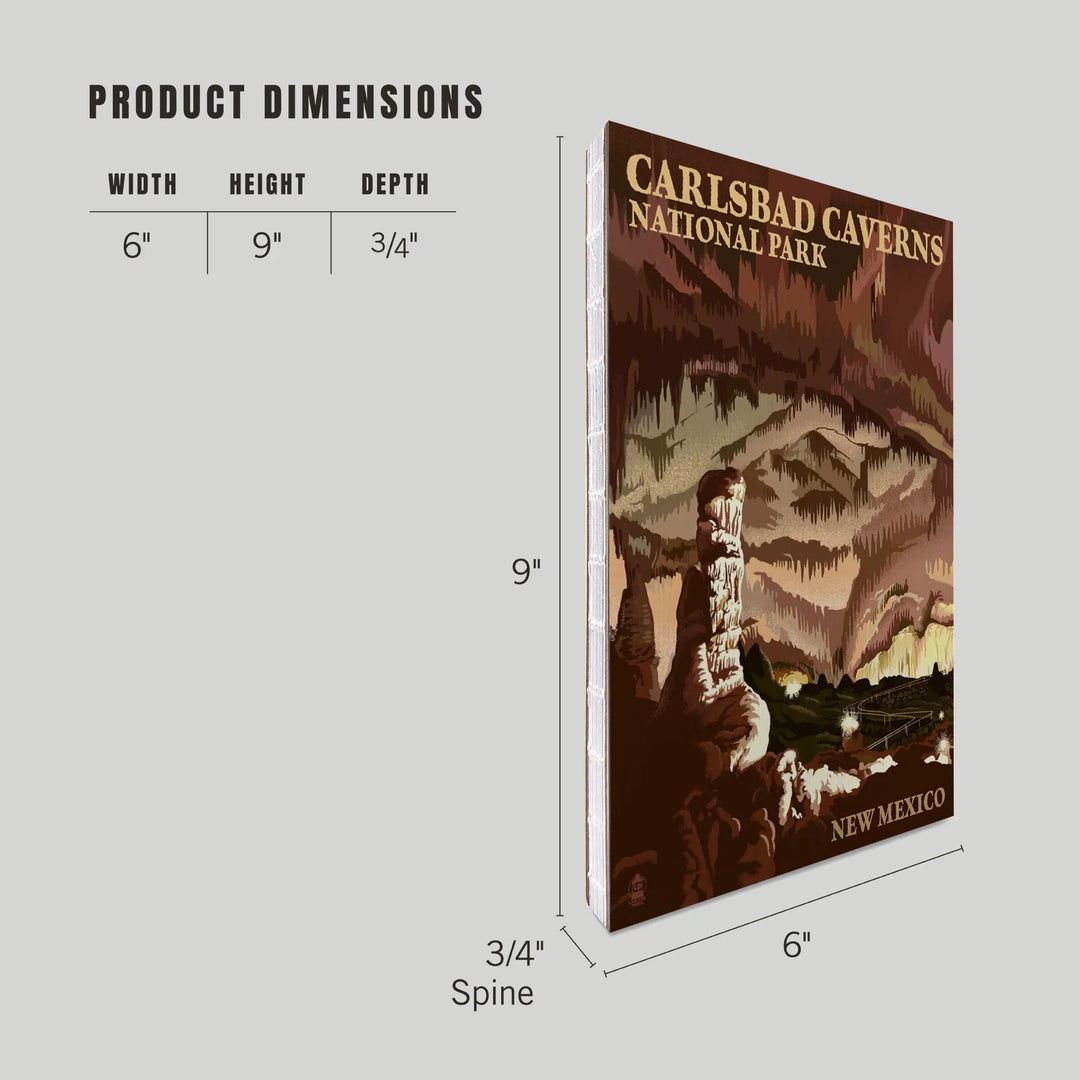 Lined 6x9 Journal, Carlsbad Caverns National Park, New Mexico, The Big Room, Lithograph, Lay Flat, 193 Pages, FSC paper