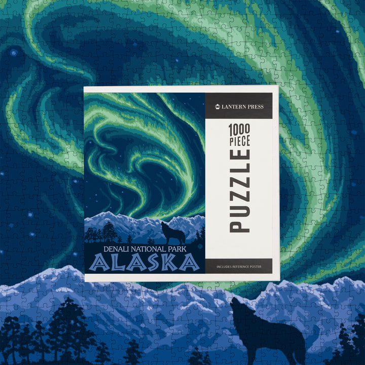 Denali National Park, Alaska, Northern Lights, Jigsaw Puzzle