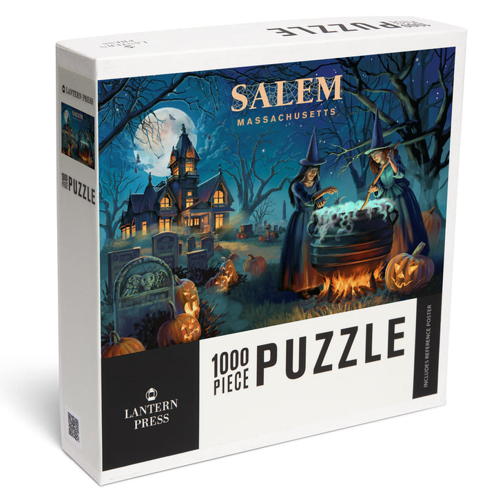 Salem, Massachusetts, Lithograph, Cemetery Witch's Brew, 1000 Piece Jigsaw Puzzle