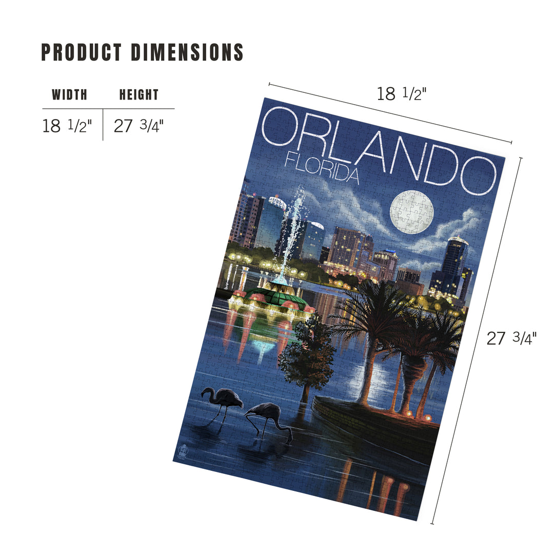 Orlando, Florida, Skyline at Night, Jigsaw Puzzle
