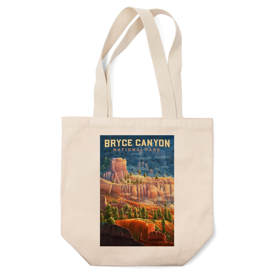 Bryce Canyon National Park, Utah, Oil Painting, Lantern Press Artwork, Tote Bag