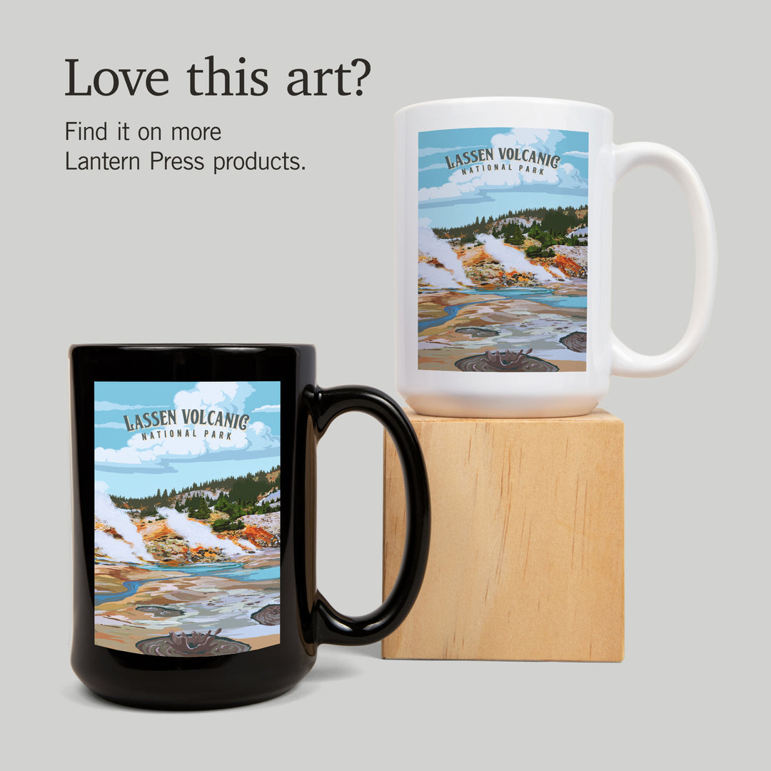 Lassen Volcanic National Park, California, Painterly National Park Series, Ceramic Mug