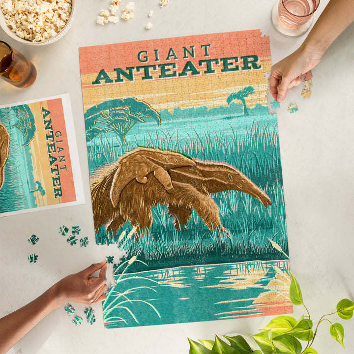 Giant Anteater, Vintage Print Press, 1000 Piece Jigsaw Puzzle