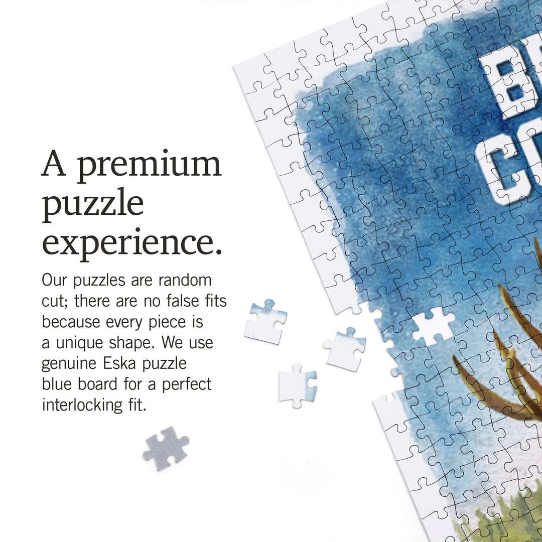 British Columbia, Watercolor Study, Moose, 1000 Piece Jigsaw Puzzle