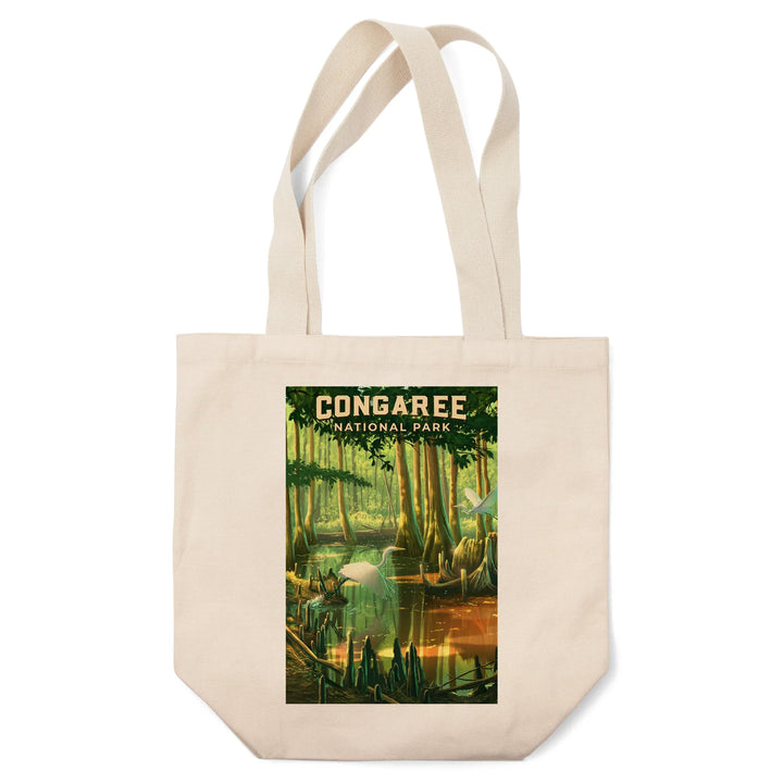 South Carolina, Oil Painting, Congaree National Park, Tote Bag