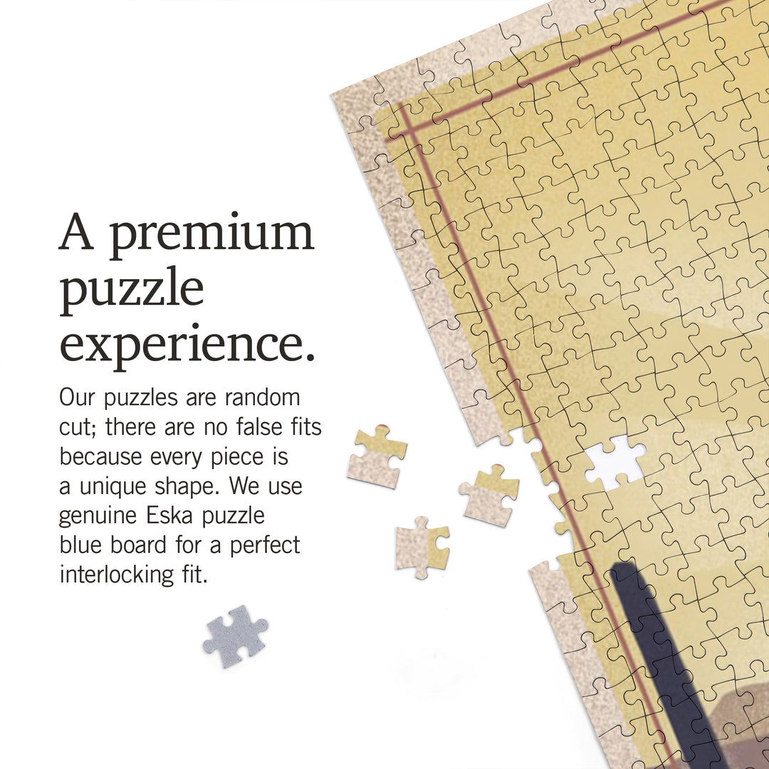 Scottsdale, Arizona, Lithograph, Desert Scene, 1000 Piece Jigsaw Puzzle