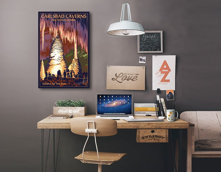 Carlsbad Caverns National Park, New Mexico, Temple of the Sun, Painterly Series, Lantern Press Artwork, Stretched Canvas - Lantern Press