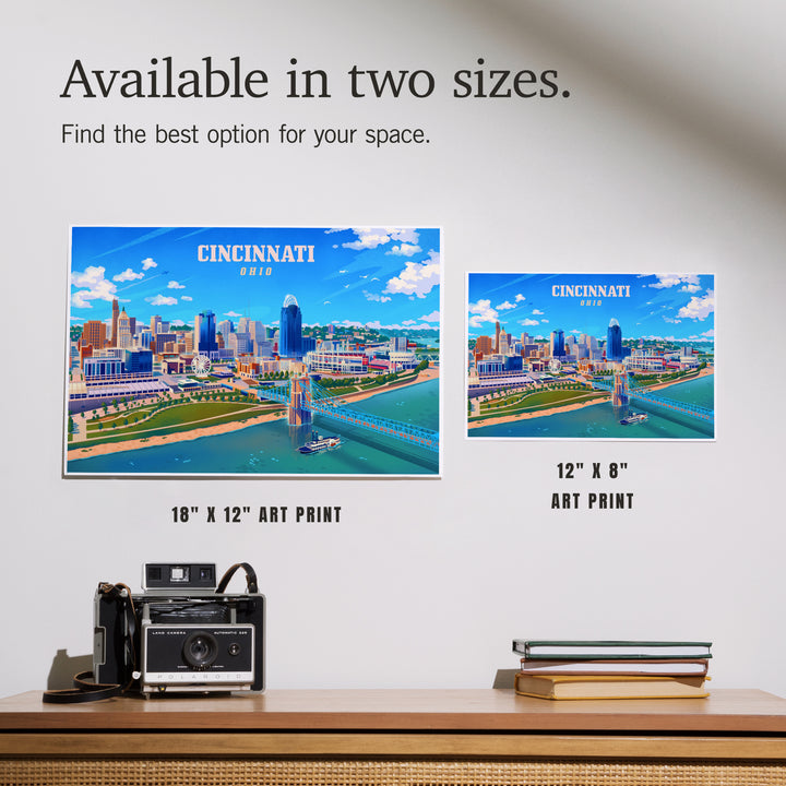 Cincinnati, Ohio, Lithograph City Series, Art & Giclee Prints