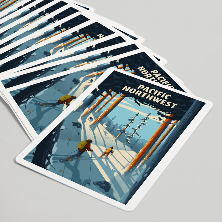 Playing Cards, Pacific Northwest, Better on Foot, Snowshoeing, 52 Card Deck with Jokers in Box, Unique Art