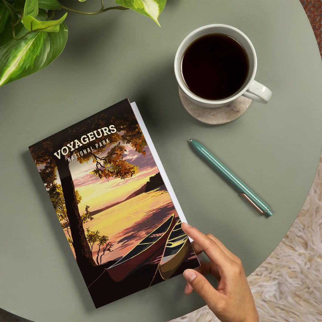 Lined 6x9 Journal, Voyageurs National Park, Minnesota, Painterly National Park Series, Lay Flat, 193 Pages, FSC paper