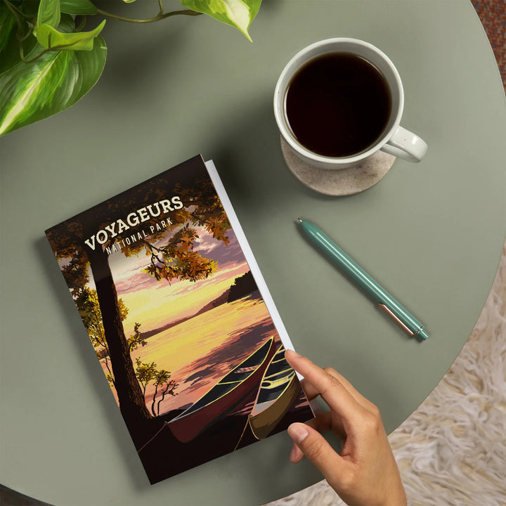 Lined 6x9 Journal, Voyageurs National Park, Minnesota, Painterly National Park Series, Lay Flat, 193 Pages, FSC paper