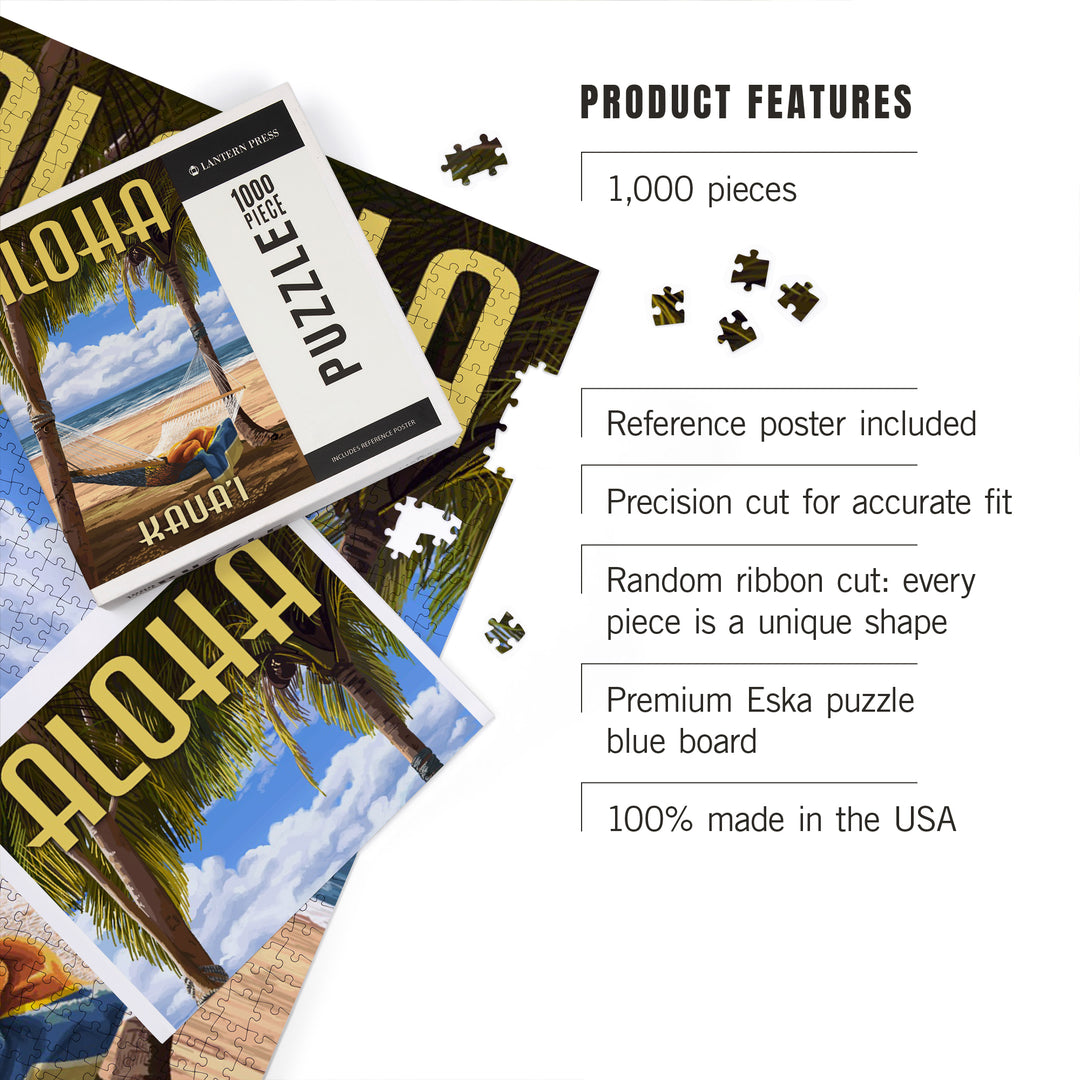 Kaua'i, Hawaii, Hammock Scene, Jigsaw Puzzle