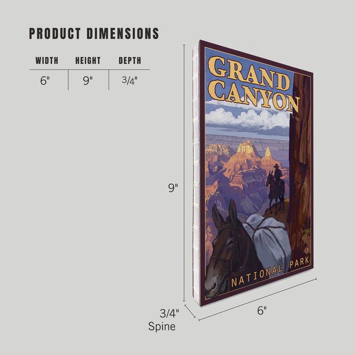 Lined 6x9 Journal, Grand Canyon National Park, Arizona, Mule Train, Lay Flat, 193 Pages, FSC paper