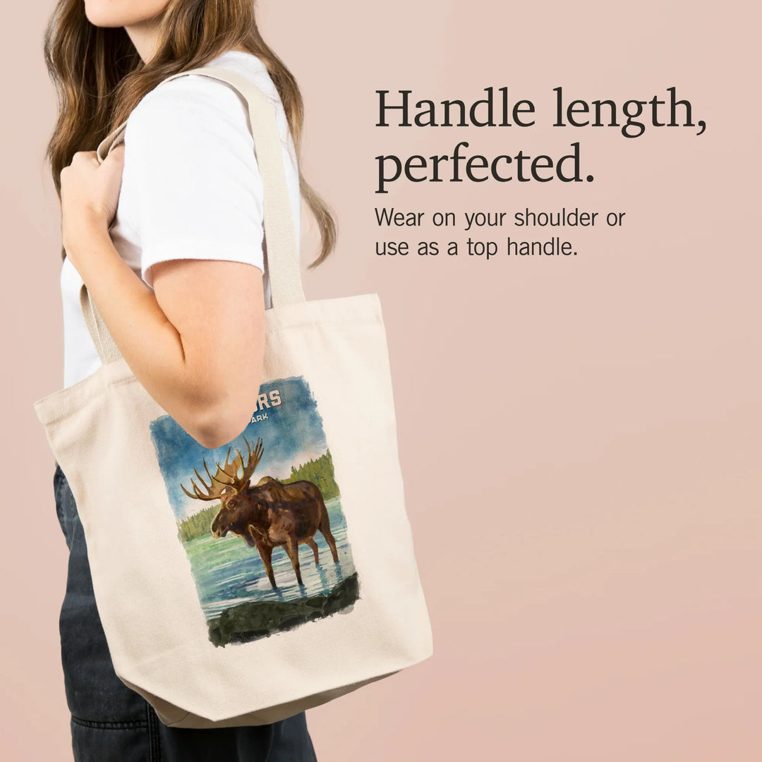 Voyageurs National Park, Minnesota, Watercolor Study, Moose, Tote Bag