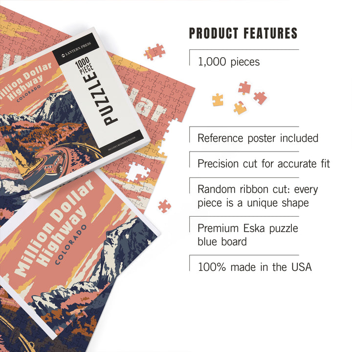 Colorado, Explorer Series, Million Dollar Highway, 1000 Piece Jigsaw Puzzle