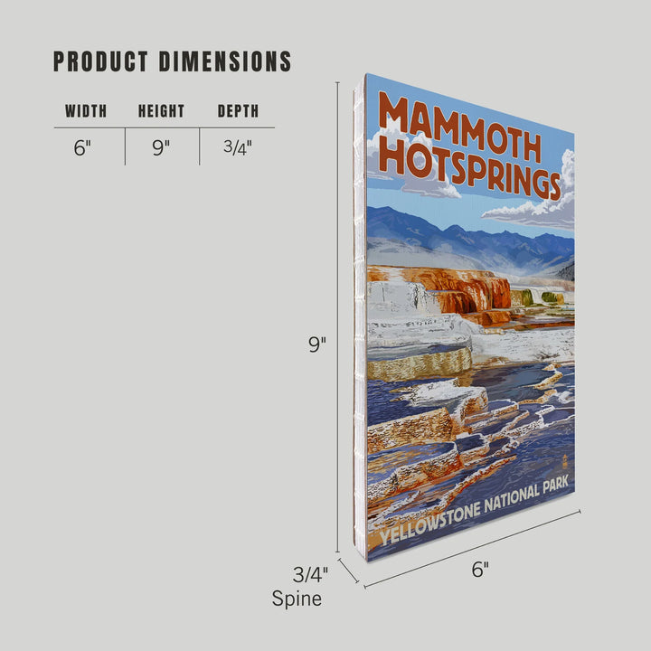 Lined 6x9 Journal, Yellowstone National Park, Wyoming, Mammoth Hotsprings, Lay Flat, 193 Pages, FSC paper