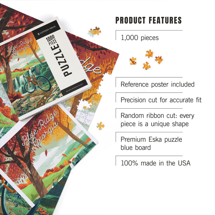 Blue Ridge, Georgia, Off To Wander, Cycling with Hills, 1000 Piece Jigsaw Puzzle