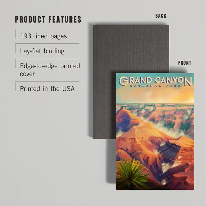 Lined 6x9 Journal, Grand Canyon National Park, Arizona, Oil Painting, Lay Flat, 193 Pages, FSC paper
