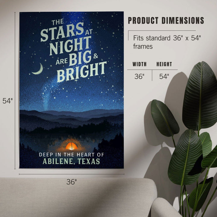 Abilene, Texas, The Stars at Night, Sleep Under the Stars, Tent and Night Sky, Art & Giclee Prints Art Lantern Press 