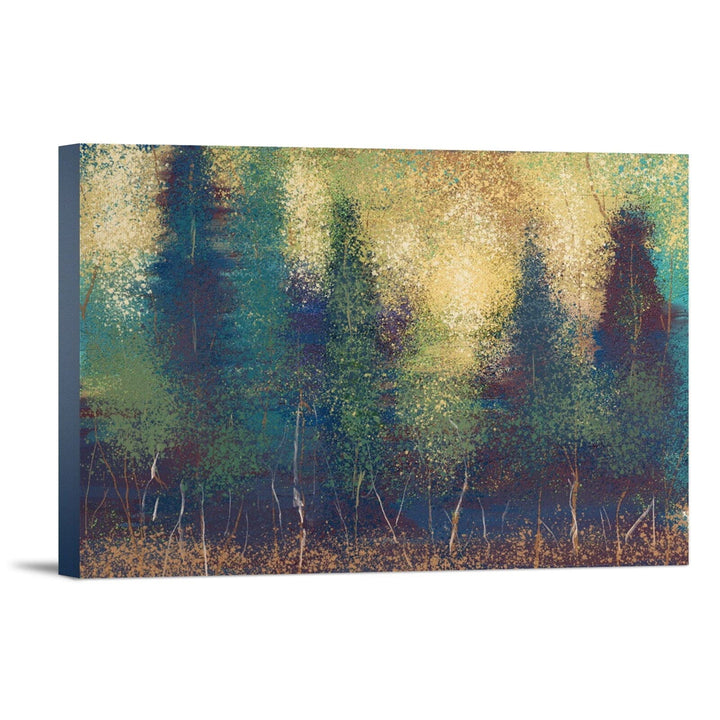 Abstract Trees 2, Oil Painting, Lantern Press Artwork, Stretched Canvas Canvas Lantern Press 12x18 Stretched Canvas 