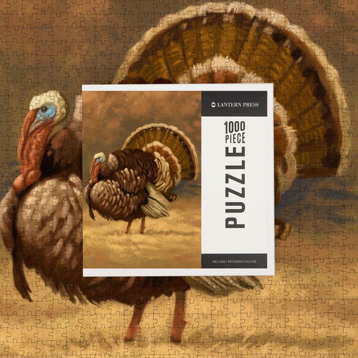 Turkey, Thanksgiving Oil Painting, 1000 Piece Jigsaw Puzzle
