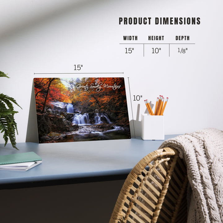 Great Smoky Mountains, Tennessee, Waterfall and, Wood Sign and Postcards