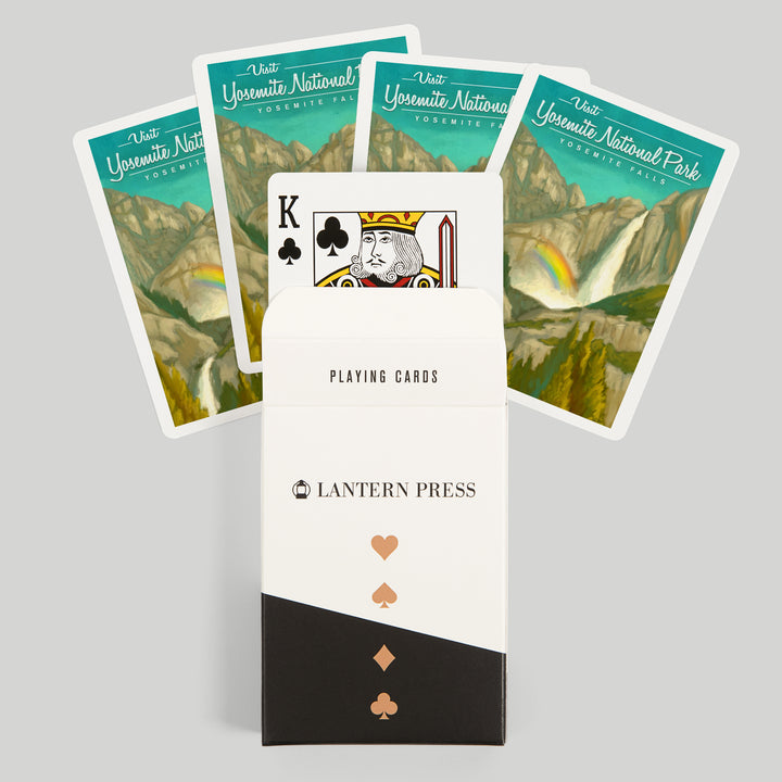 Playing Cards, Yosemite National Park, California, Visit Yosemite Falls, Oil Painting, 52 Card Deck with Jokers in Box, Unique Art