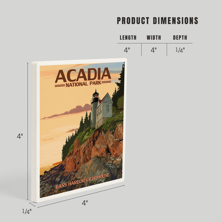 Acadia National Park, Maine, Bass Harbor Lighthouse, Coasters Coasters Lantern Press 