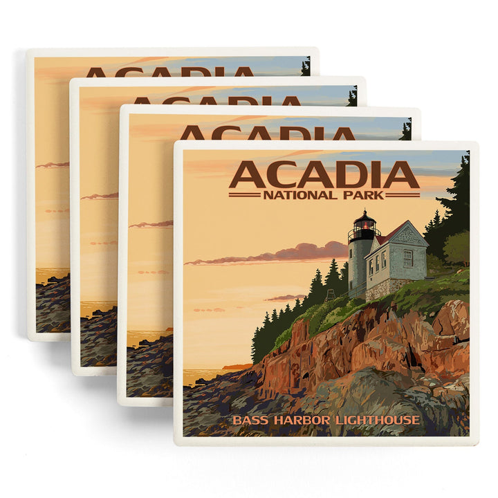 Acadia National Park, Maine, Bass Harbor Lighthouse, Coasters Coasters Lantern Press 