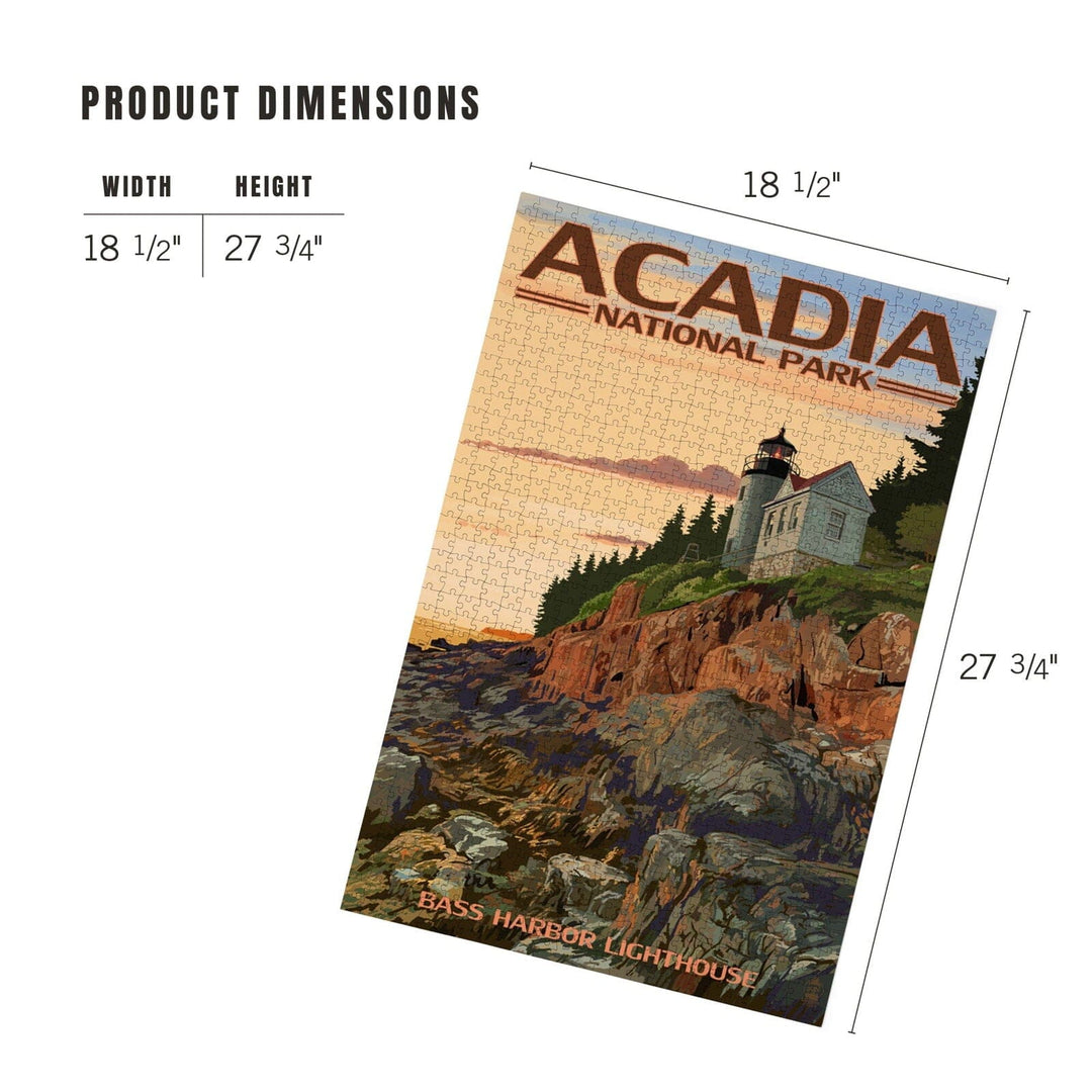 Acadia National Park, Maine, Bass Harbor Lighthouse, Jigsaw Puzzle Puzzle Lantern Press 