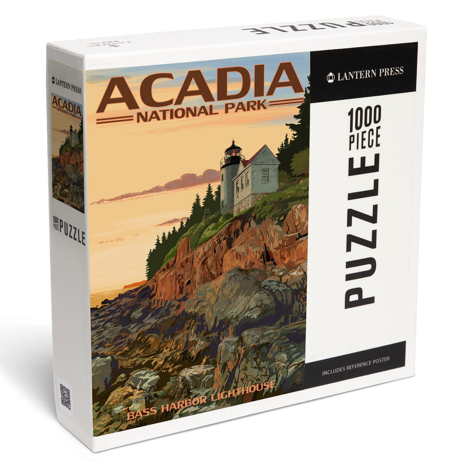 Acadia National Park, Maine, Bass Harbor Lighthouse, Jigsaw Puzzle Puzzle Lantern Press 