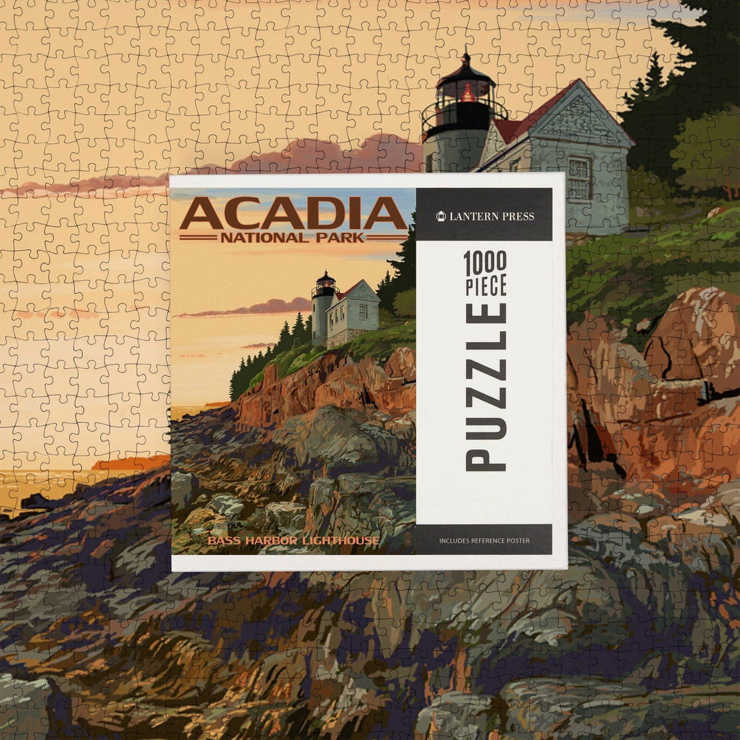 Acadia National Park, Maine, Bass Harbor Lighthouse, Jigsaw Puzzle Puzzle Lantern Press 