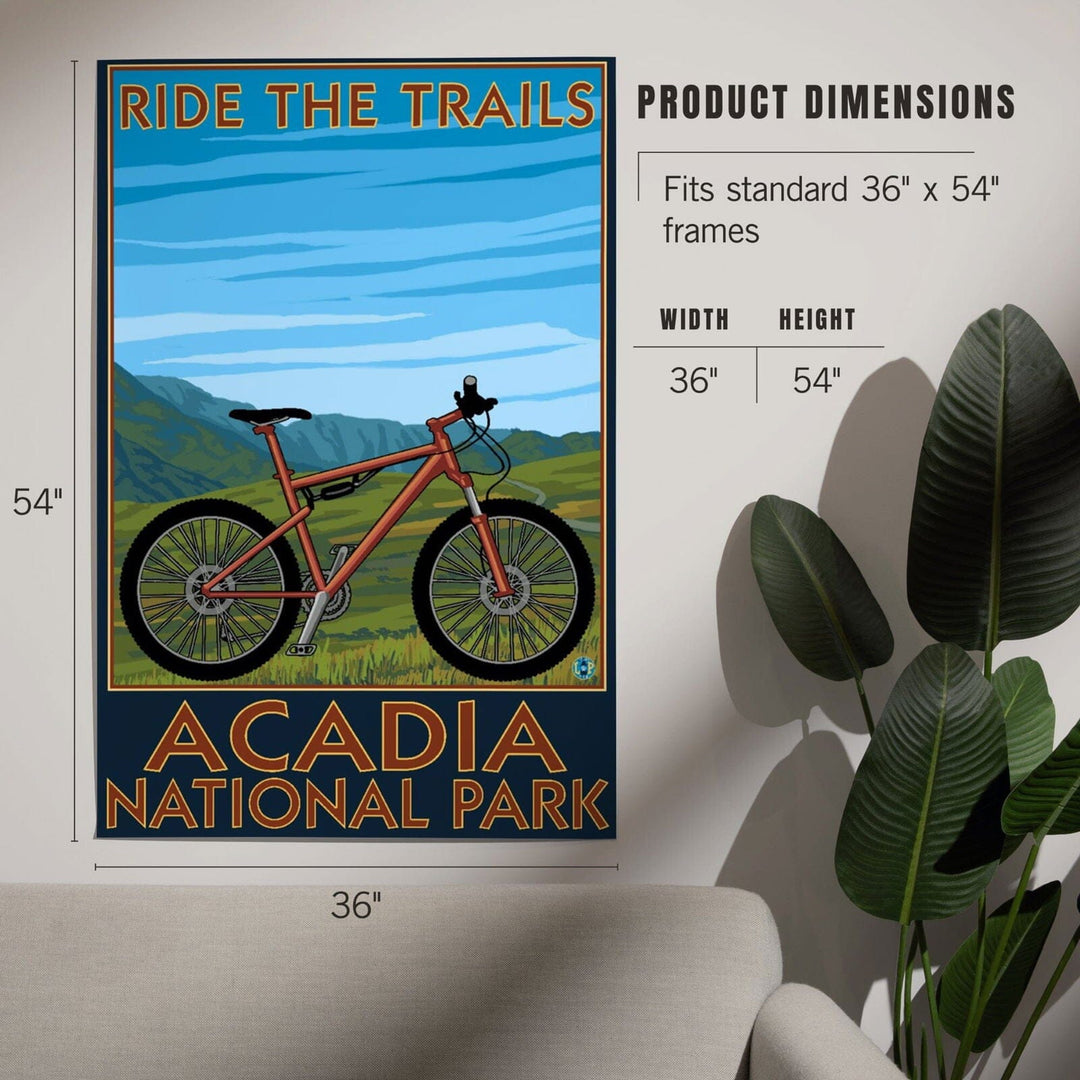 Acadia National Park, Maine, Bicycle Scene, Art & Giclee Prints Art Lantern Press 