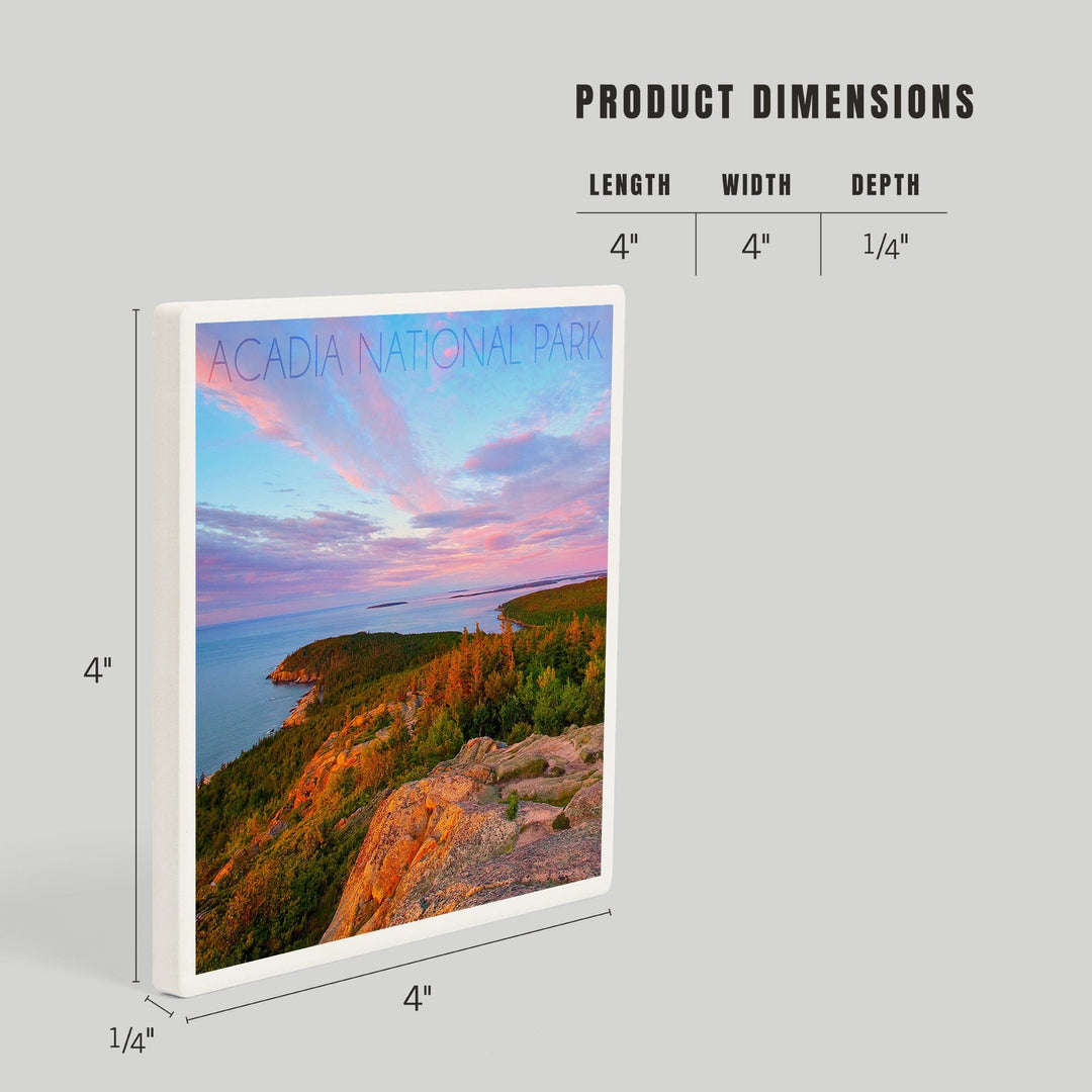 Acadia National Park, Maine, Cadillac Mountain, Coasters Coasters Lantern Press 