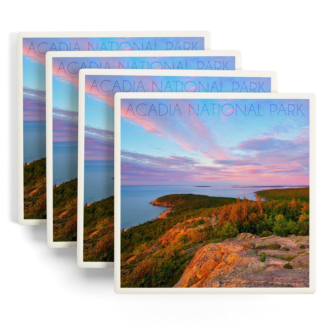 Acadia National Park, Maine, Cadillac Mountain, Coasters Coasters Lantern Press 