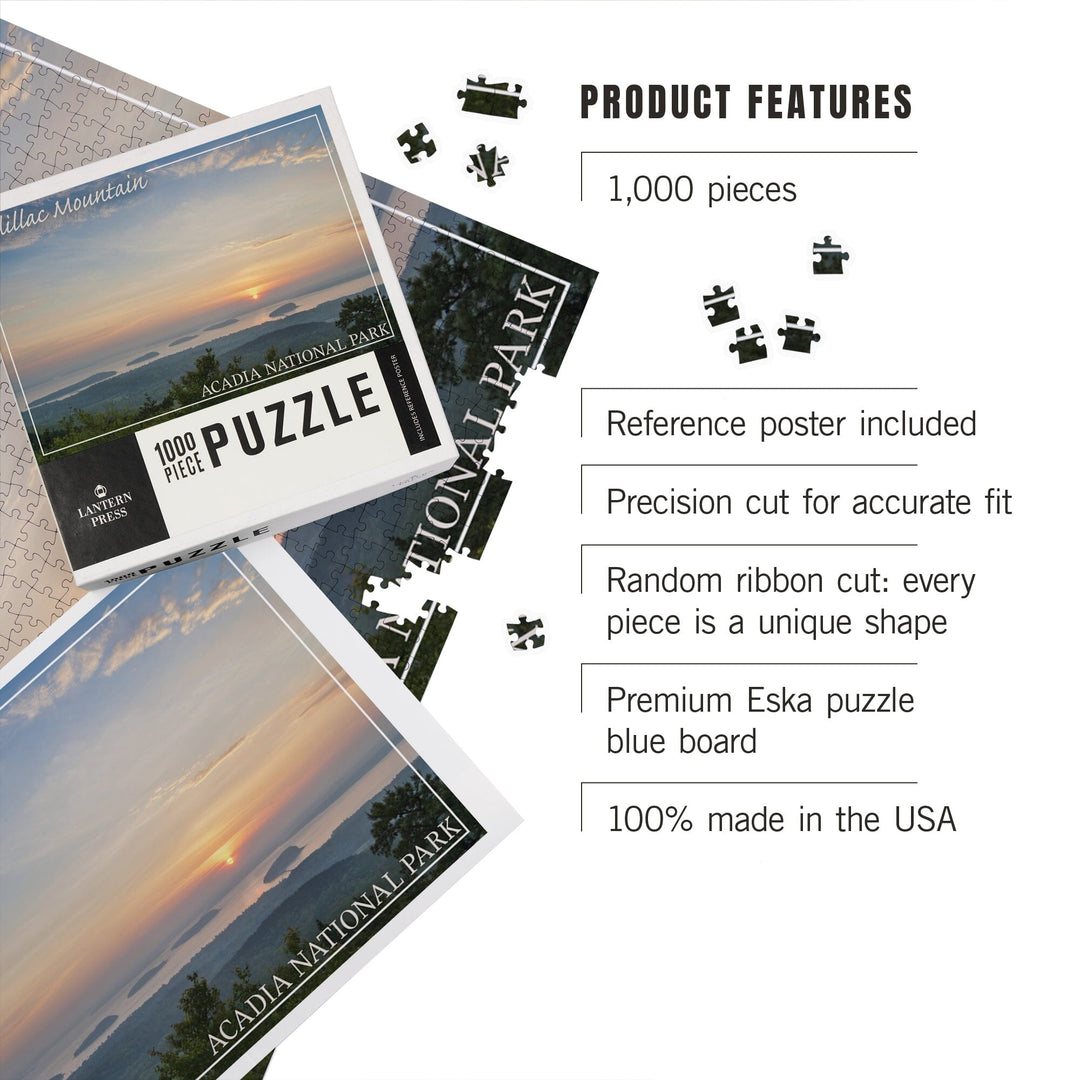 Acadia National Park, Maine, Cadillac Mountain, Jigsaw Puzzle Puzzle Lantern Press 