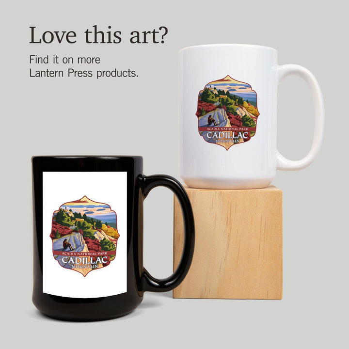 Acadia National Park, Maine, Cadillac Mountain, Painterly Series, Contour, Lantern Press Artwork, Ceramic Mug Mugs Lantern Press 