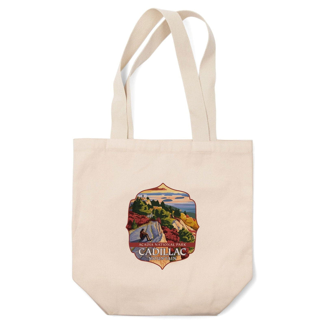 Acadia National Park, Maine, Cadillac Mountain, Painterly Series, Contour, Lantern Press Artwork, Tote Bag Totes Lantern Press 