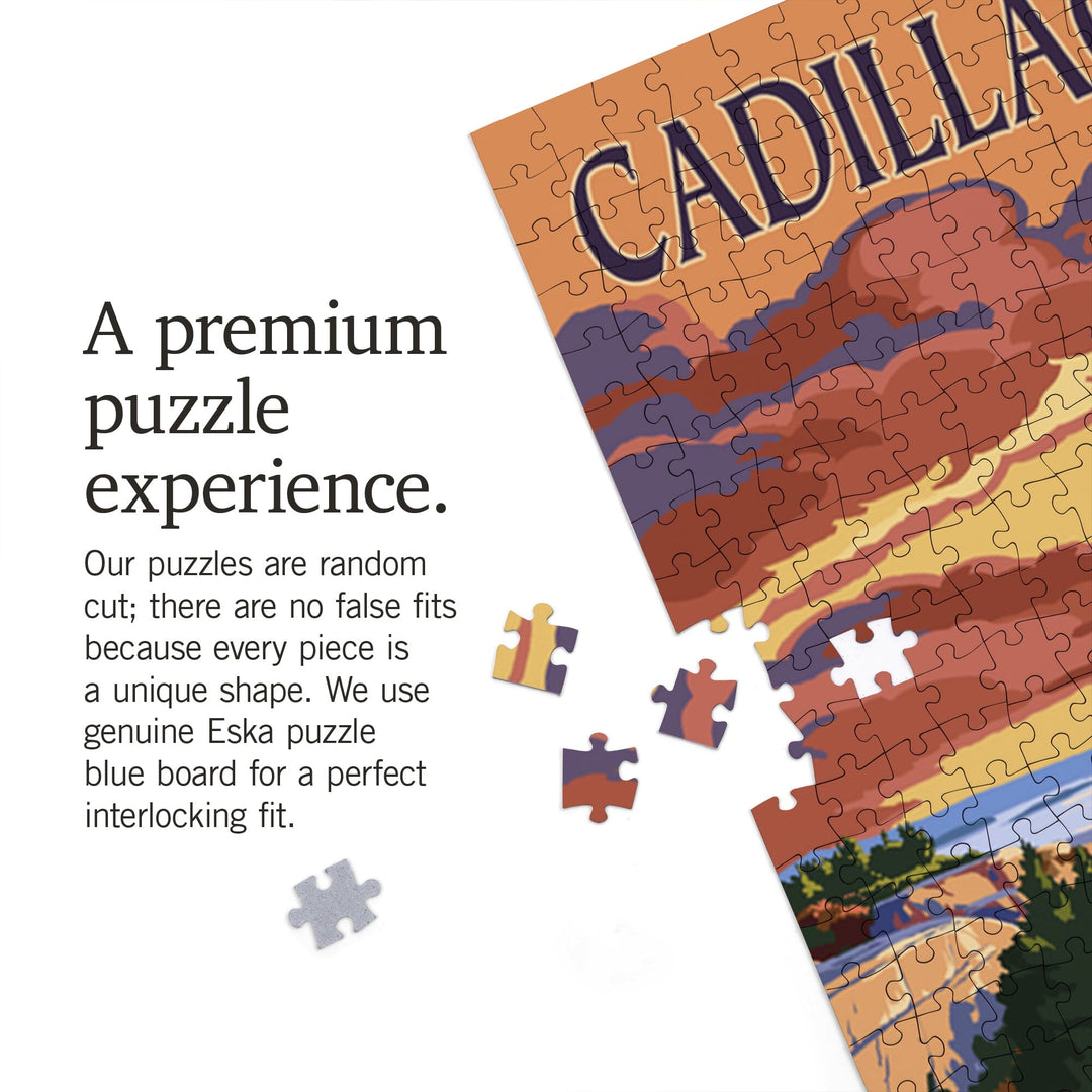 Acadia National Park, Maine, Cadillac Mountain, Painterly Series, Jigsaw Puzzle Puzzle Lantern Press 