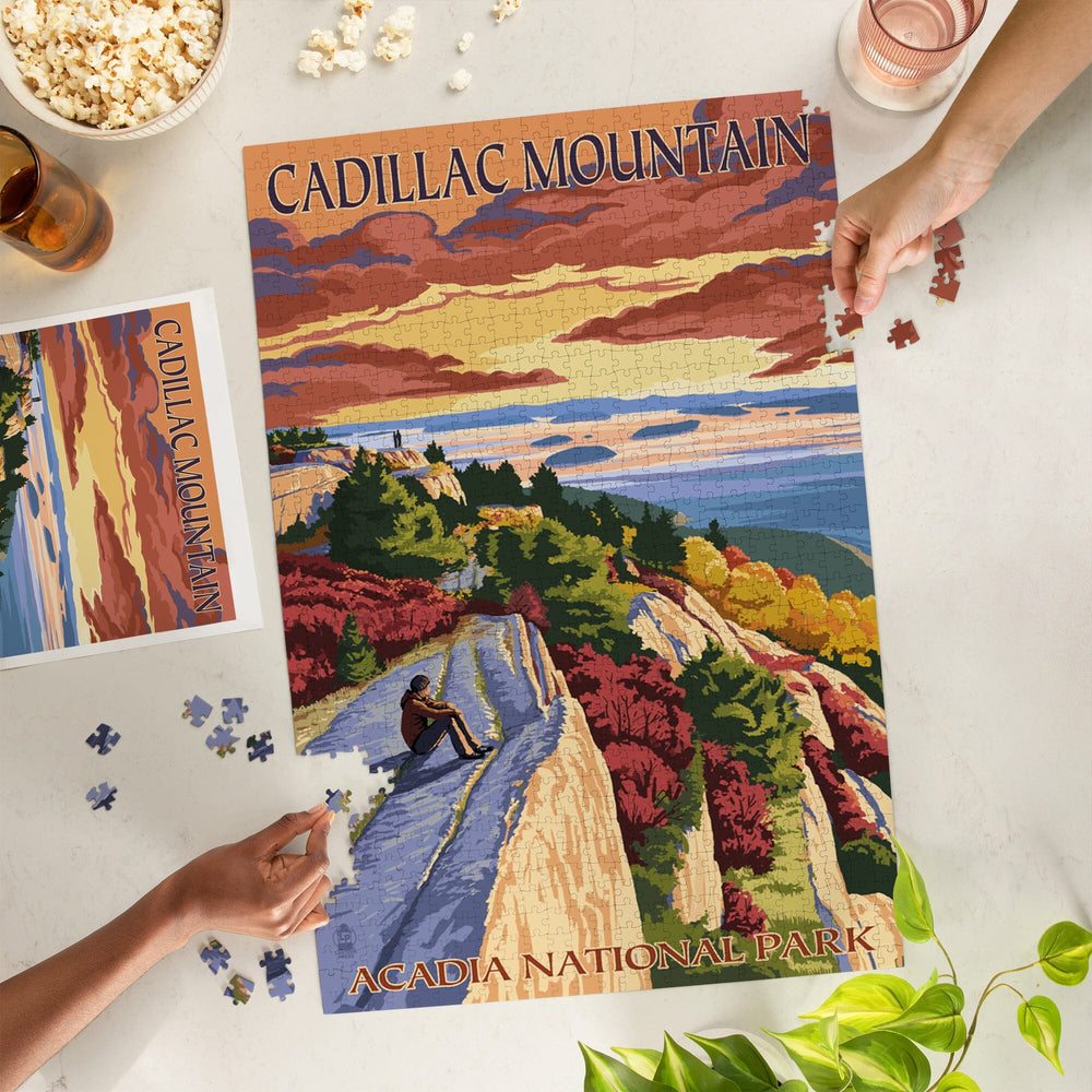 Acadia National Park, Maine, Cadillac Mountain, Painterly Series, Jigsaw Puzzle Puzzle Lantern Press 