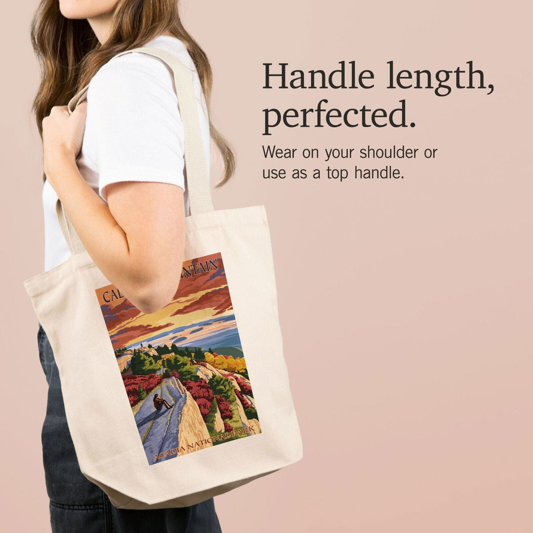 Acadia National Park, Maine, Cadillac Mountain, Painterly Series, Lantern Press Artwork, Tote Bag Totes Lantern Press 