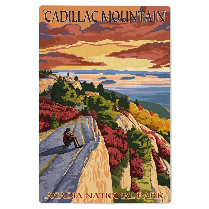 Acadia National Park, Maine, Cadillac Mountain, Painterly Series, Lantern Press Artwork, Wood Signs and Postcards Wood Lantern Press 