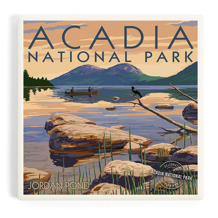 Acadia National Park, Maine, Celebrating 100 Years, Jordan Pond, Coasters Coasters Lantern Press 