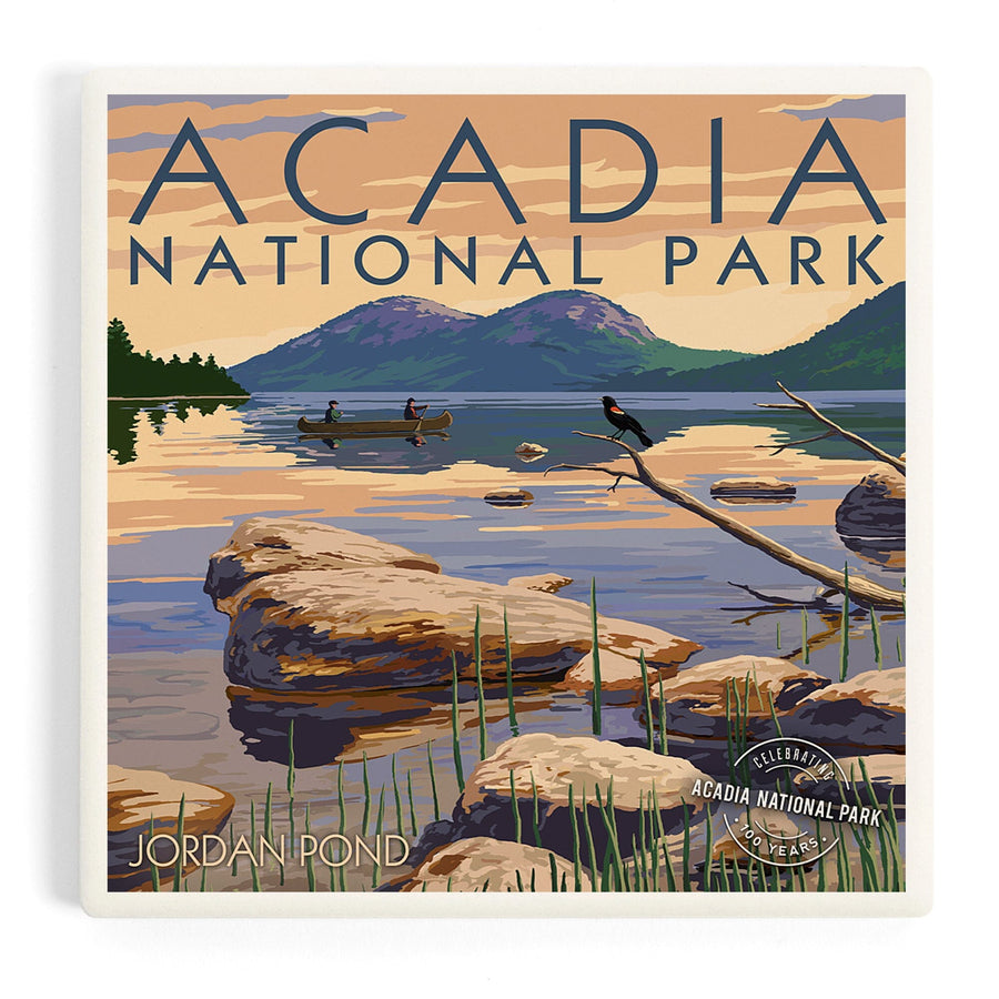 Acadia National Park, Maine, Celebrating 100 Years, Jordan Pond, Coasters Coasters Lantern Press 