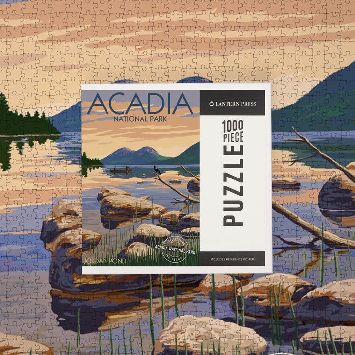 Acadia National Park, Maine, Celebrating 100 Years, Jordan Pond, Jigsaw Puzzle Puzzle Lantern Press 