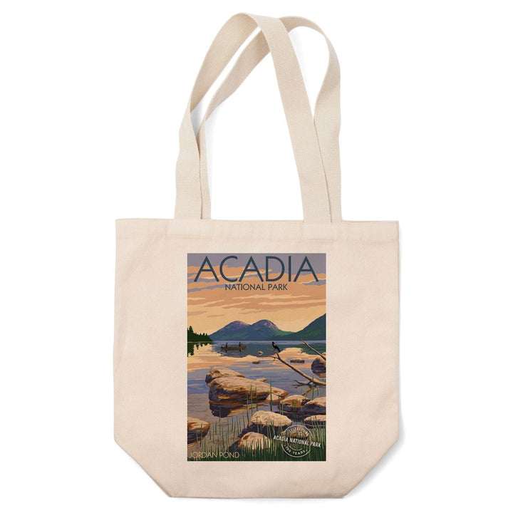 Acadia National Park, Maine, Celebrating 100 Years, Jordan Pond, Lantern Press Artwork, Tote Bag Totes Lantern Press 